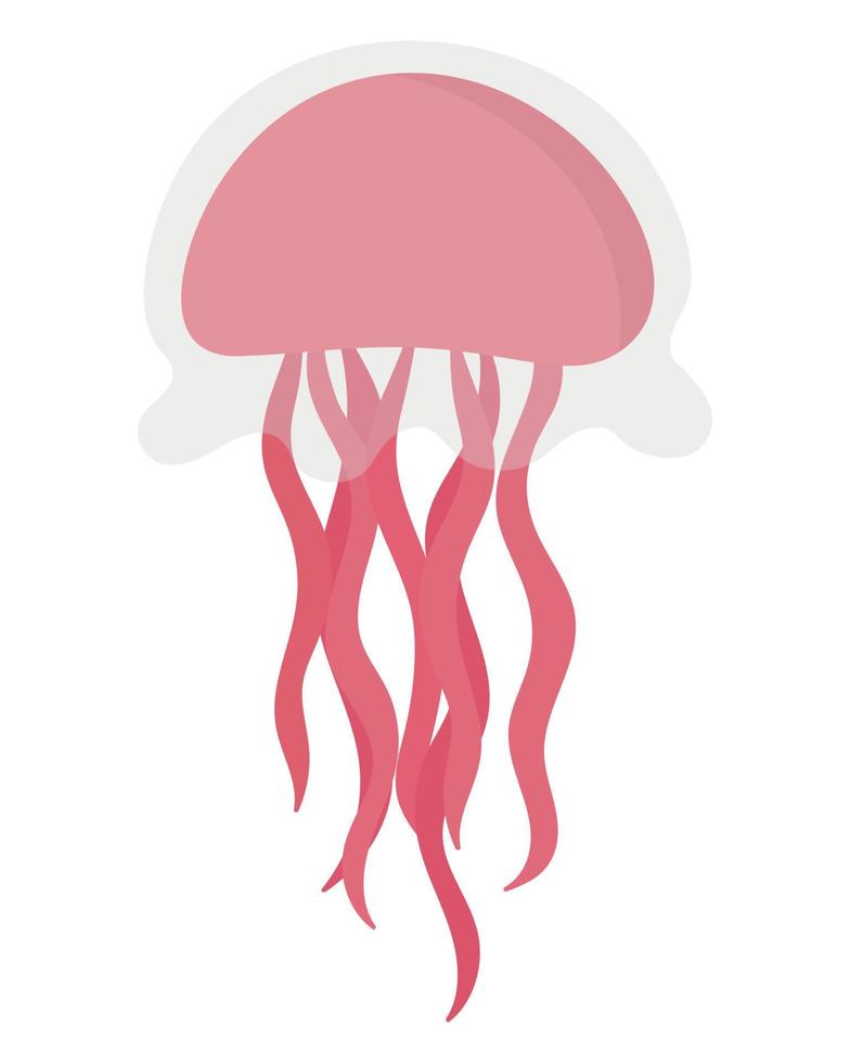 medusas do fundo do mar. doodle clipart plano. todos os objetos são repintados. vetor