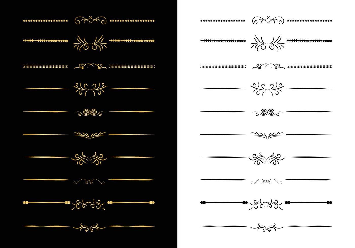 conjunto de elementos caligráficos decorativos de linha para editável e design. mega conjunto de coleção de elementos de quadros divisores florais. vetor