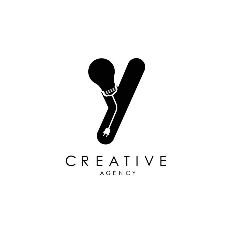 design de logotipo de carta criativa com logotipo de peso leve de ícone de letra y com design vetorial elegante. vetor