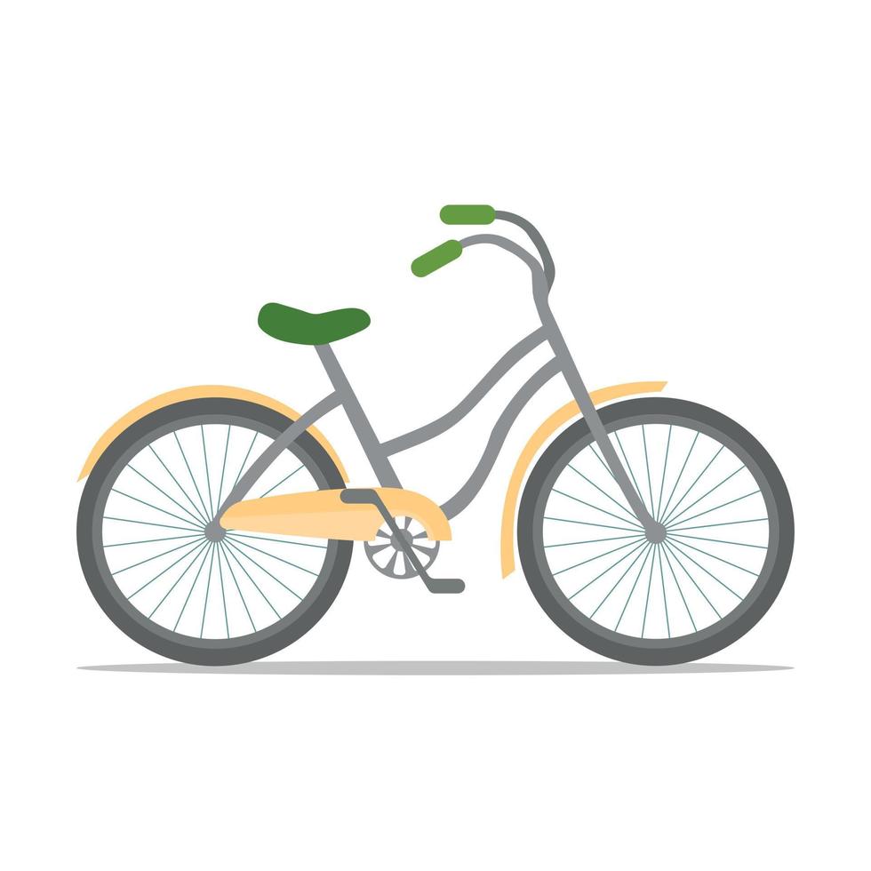 transporte ecológico, veículo, clip-art vetorial para ilustração, adesivo, logotipo. ilustração com uma bicicleta de desenho animado em estilo simples. vetor