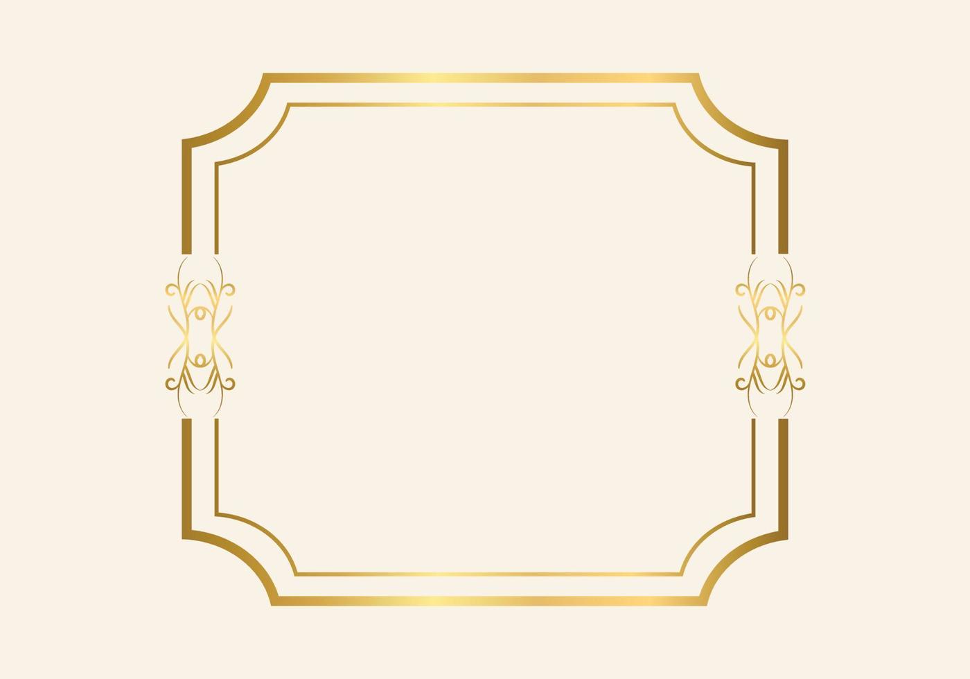 design de estilo vintage de moldura dupla dourada vetor
