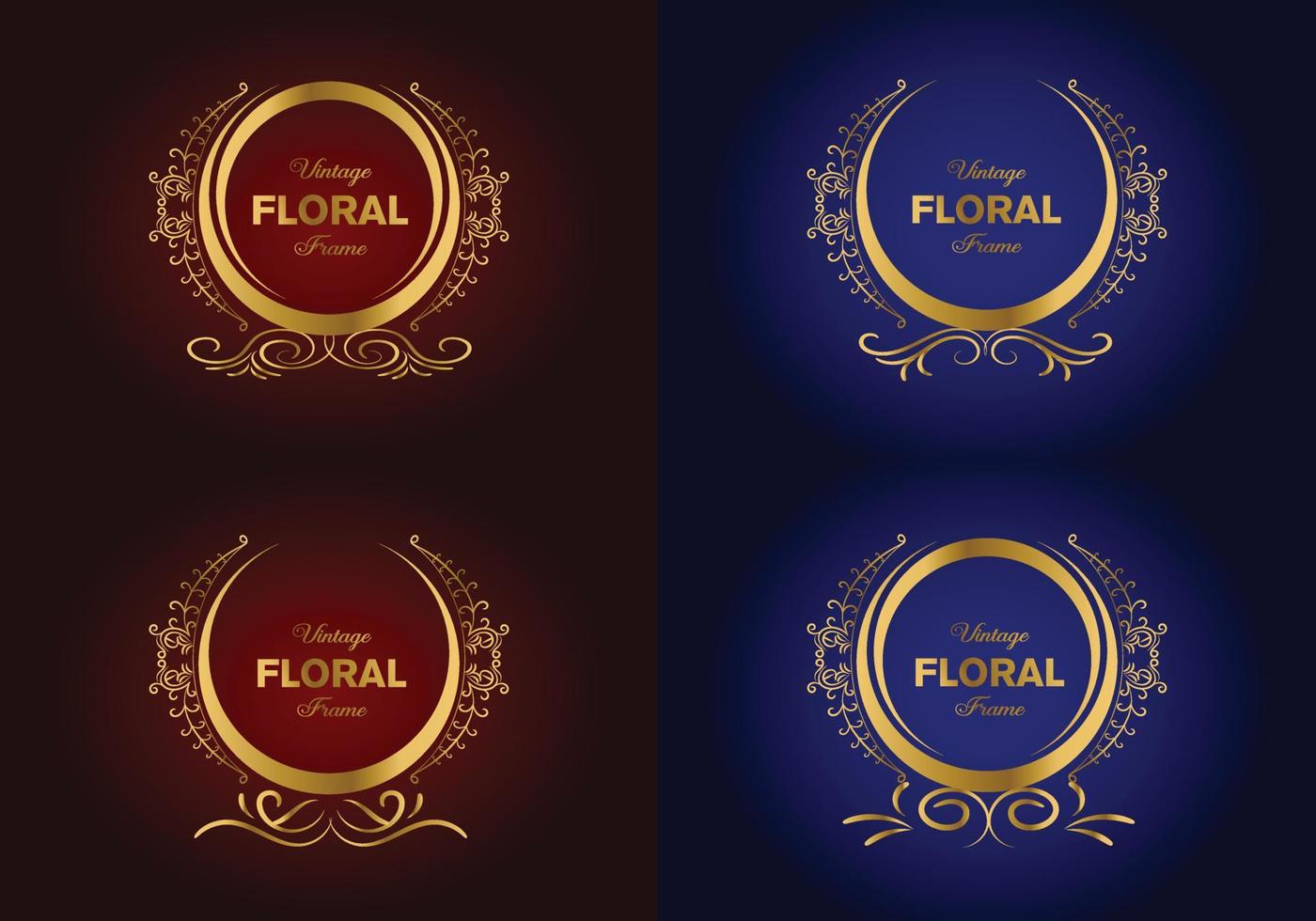 belo design de moldura elegante floral dourado circular. ilustração gratuita. vetor