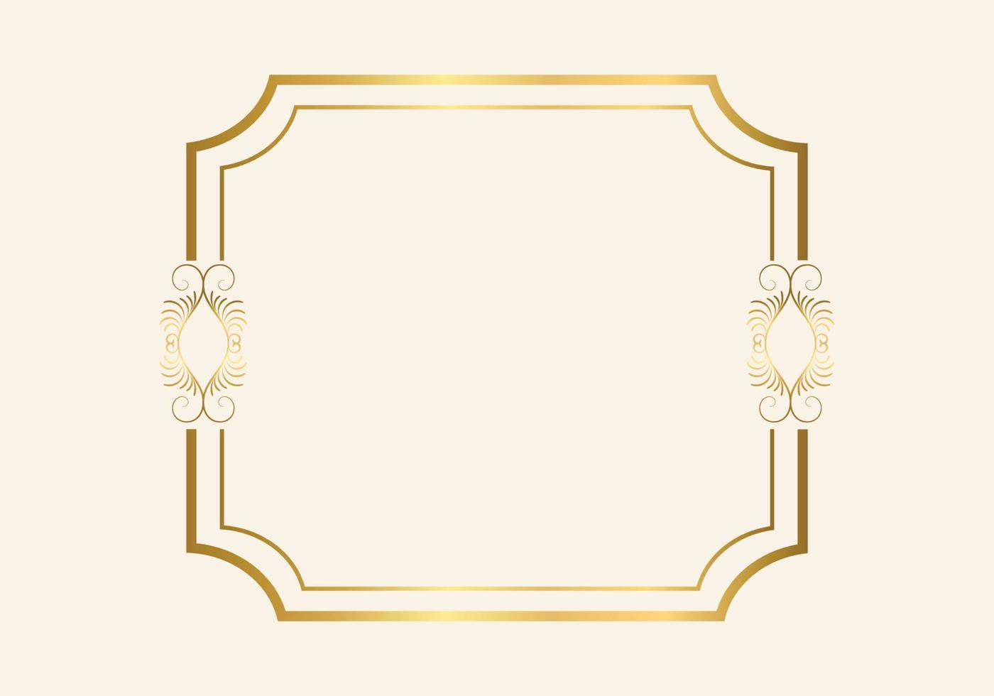 design de estilo vintage de moldura dupla dourada vetor