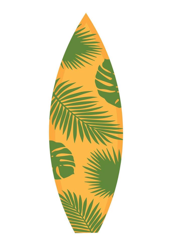 prancha de surf com um padrão elegante. clipart de doodle plano. todos os objetos são repintados. vetor