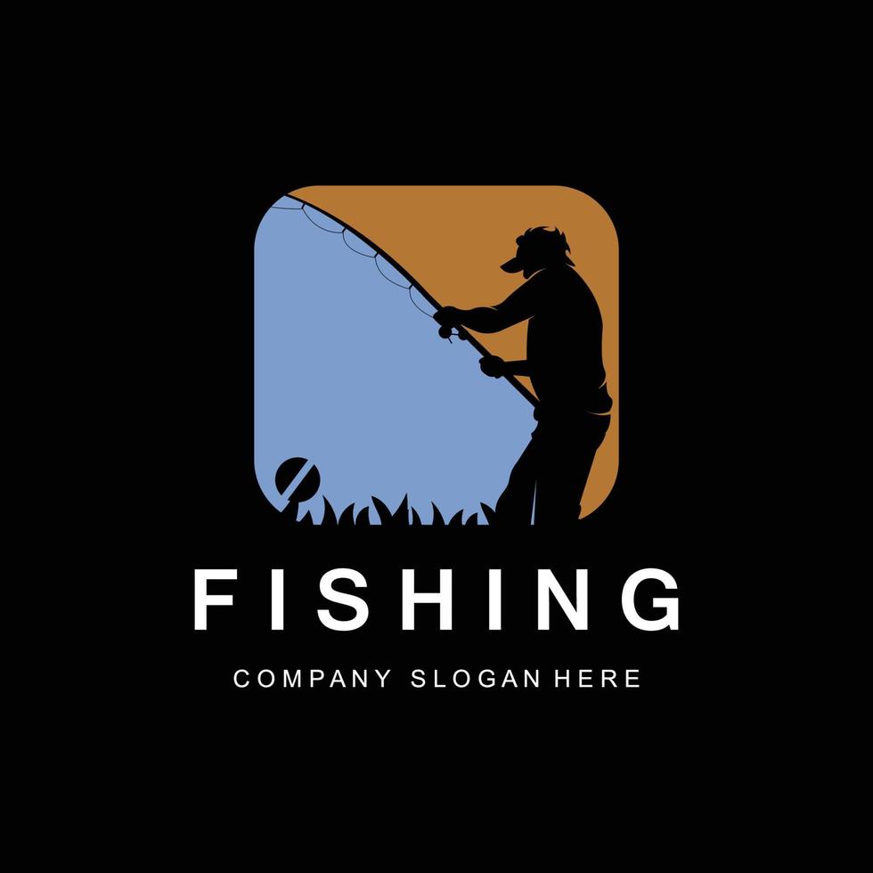 design de logotipo de pesca, ilustração vetorial de caça de peixe vetor
