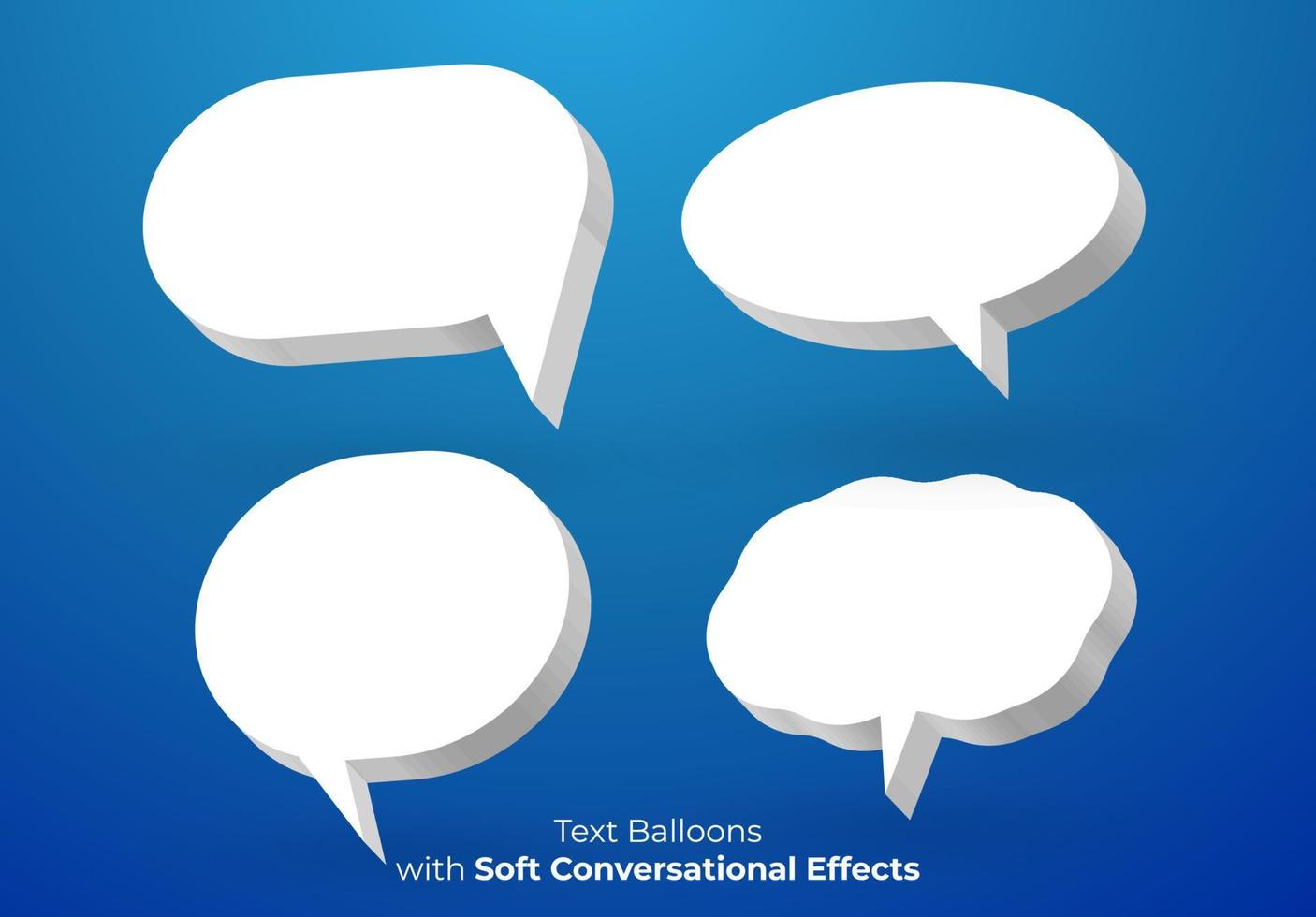 balões de texto com efeitos de conversação suaves adequados para quadrinhos e anúncios vetor