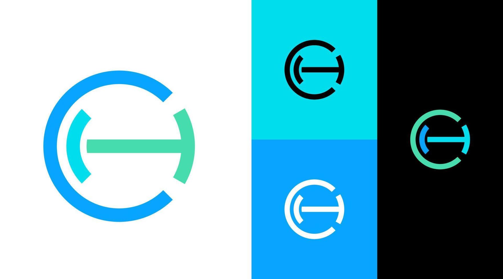 conceito de design de logotipo de empresa de negócios de círculo de monograma ch vetor