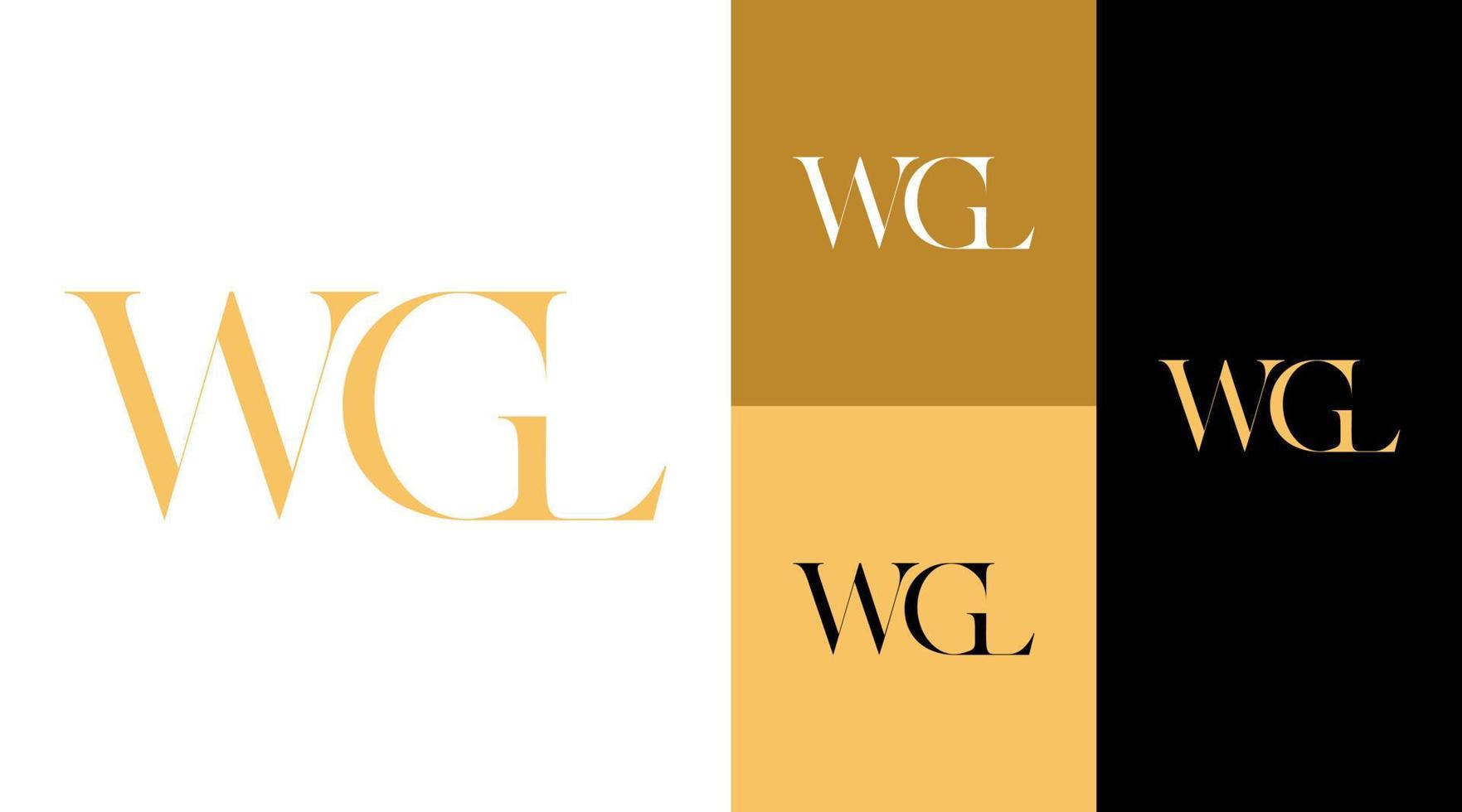 conceito de design de logotipo de empresa de negócios de vestuário de moda wgl monograma vetor