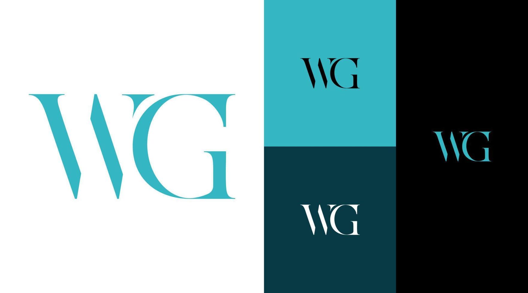 design de logotipo de marca de empresa de negócios de carta de monograma wg vetor