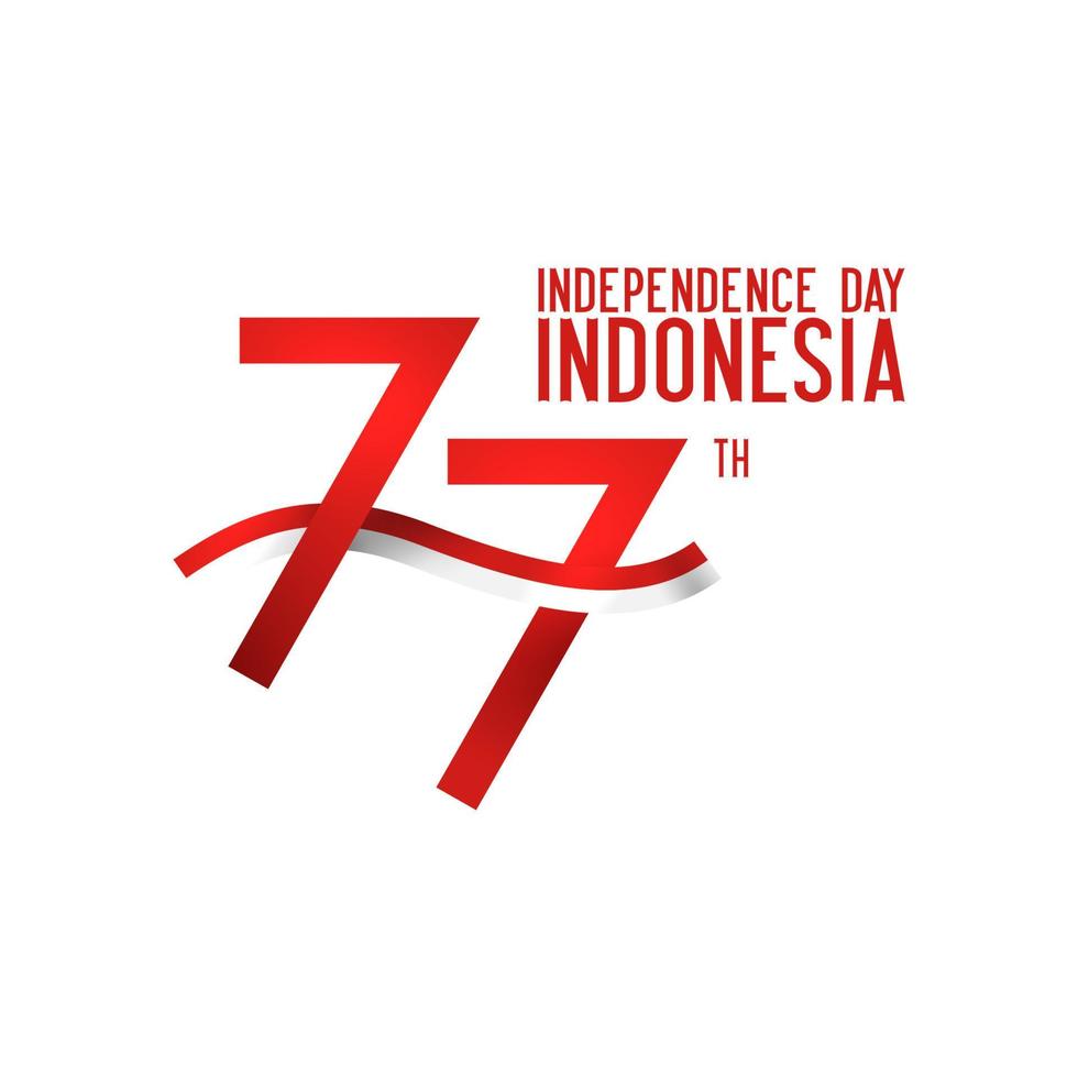 77º logotipo do dia da independência da indonésia vetor
