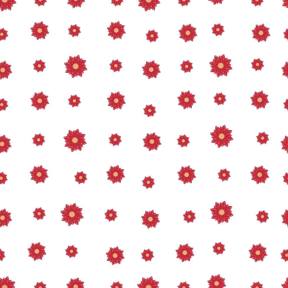 padrão perfeito com pequenas flores vermelhas abstratas de outono em cores pastel quentes isoladas em fundo branco em estilo de desenho animado plano vetor