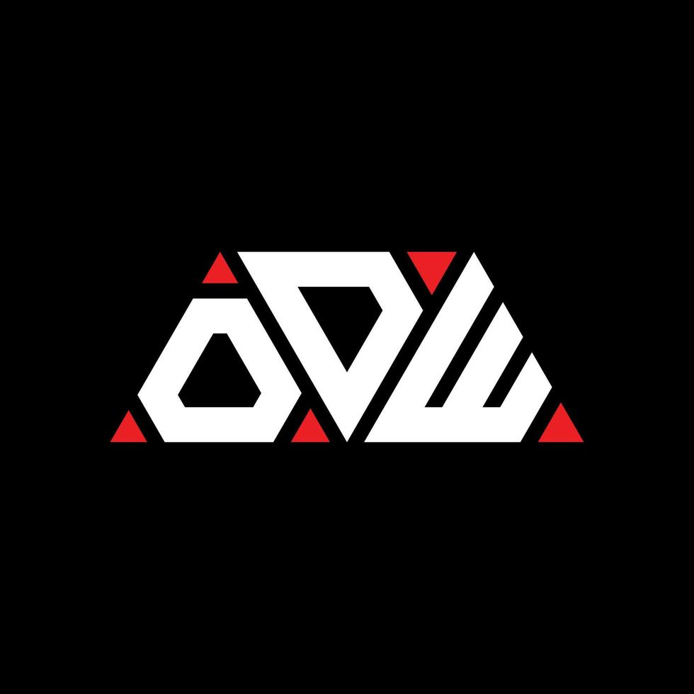 design de logotipo de letra triângulo odw com forma de triângulo. monograma de design de logotipo de triângulo odw. modelo de logotipo de vetor de triângulo odw com cor vermelha. logotipo triangular odw logotipo simples, elegante e luxuoso. odw