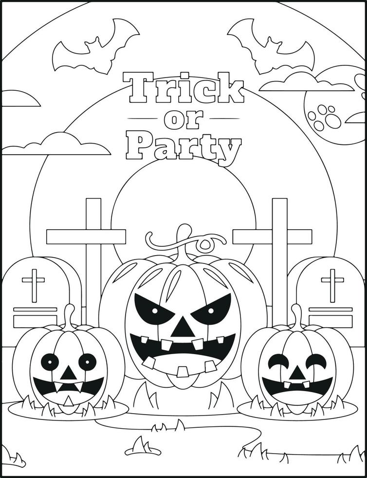 desenhos de halloween para colorir vetor