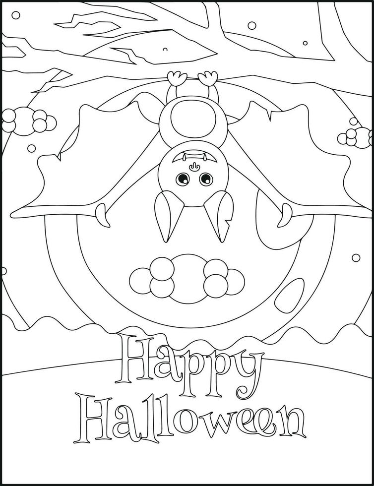desenhos de halloween para colorir vetor