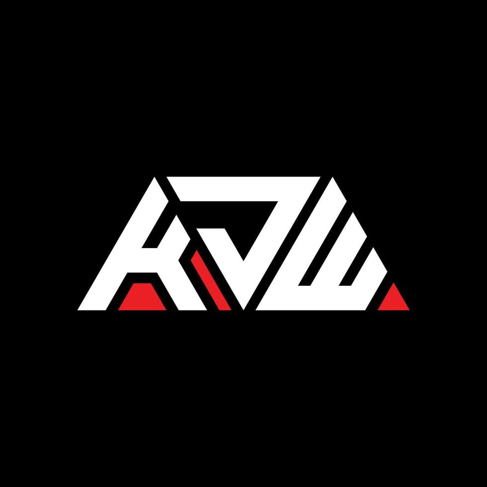 kjw design de logotipo de letra de triângulo com forma de triângulo. monograma de design de logotipo de triângulo kjw. modelo de logotipo de vetor de triângulo kjw com cor vermelha. kjw logotipo triangular logotipo simples, elegante e luxuoso. kjw
