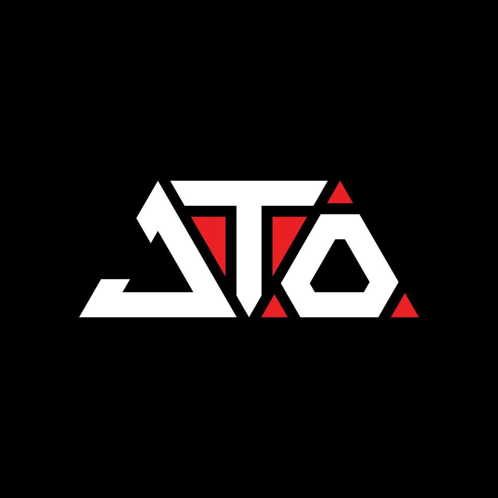 jto design de logotipo de letra triângulo com forma de triângulo. monograma de design de logotipo de triângulo jto. modelo de logotipo de vetor jto triângulo com cor vermelha. jto logotipo triangular logotipo simples, elegante e luxuoso. jto