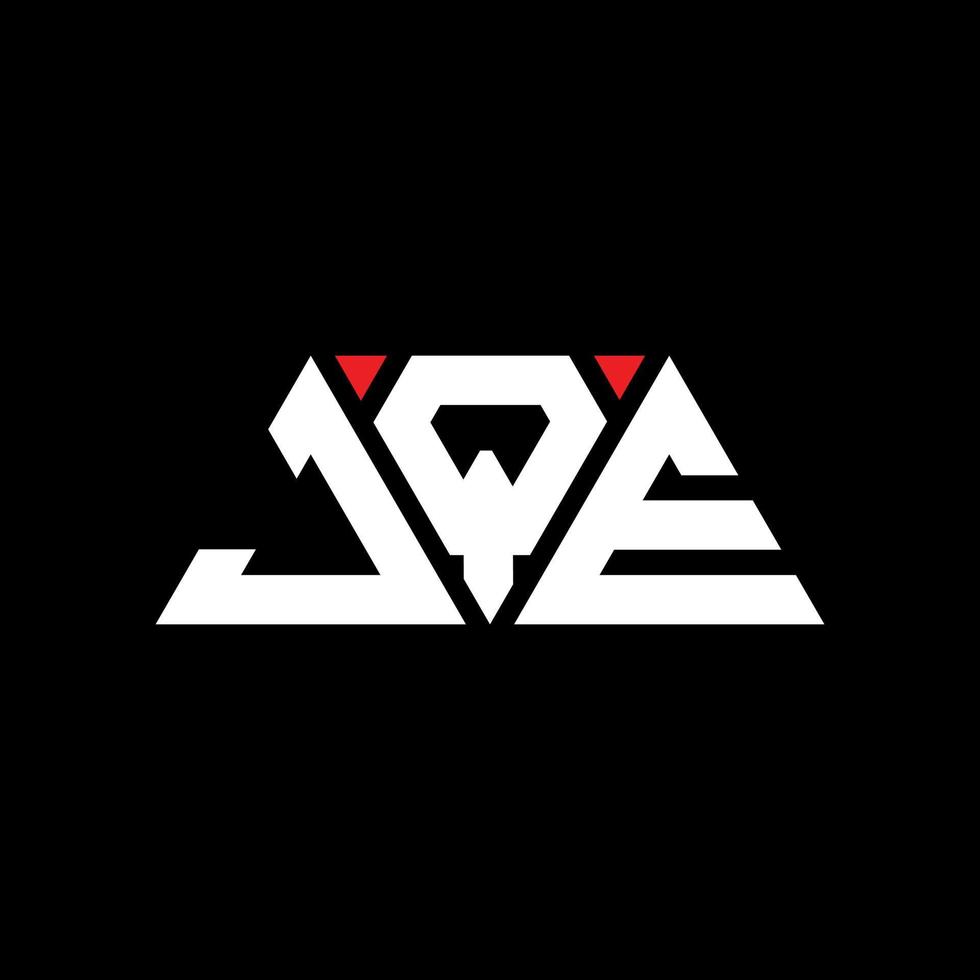 design de logotipo de letra de triângulo jqe com forma de triângulo. monograma de design de logotipo de triângulo jqe. modelo de logotipo de vetor de triângulo jqe com cor vermelha. logotipo triangular jqe logotipo simples, elegante e luxuoso. jqe