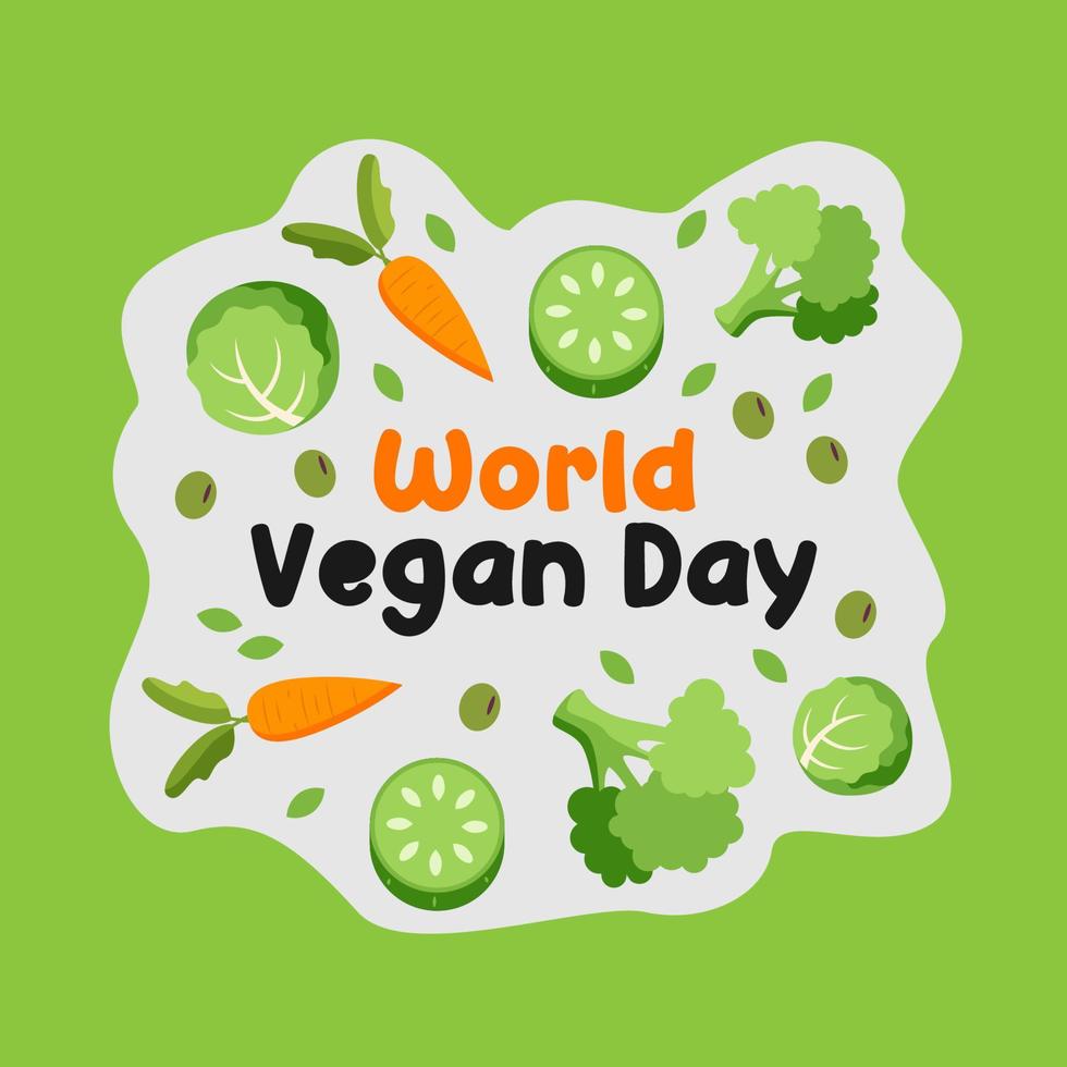 ilustração do dia mundial do vegano. apto para plano de fundo, banner, pano de fundo, ppt. vetor eps 10