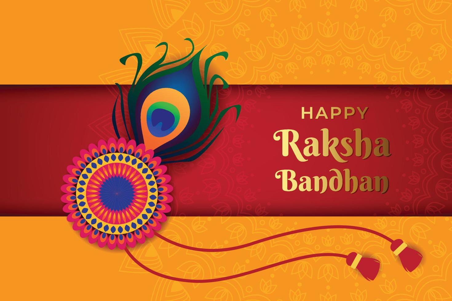 ilustração de raksha bandhan, festival indiano de celebração de ligação de irmão e irmã com rakhi decorativo vetor