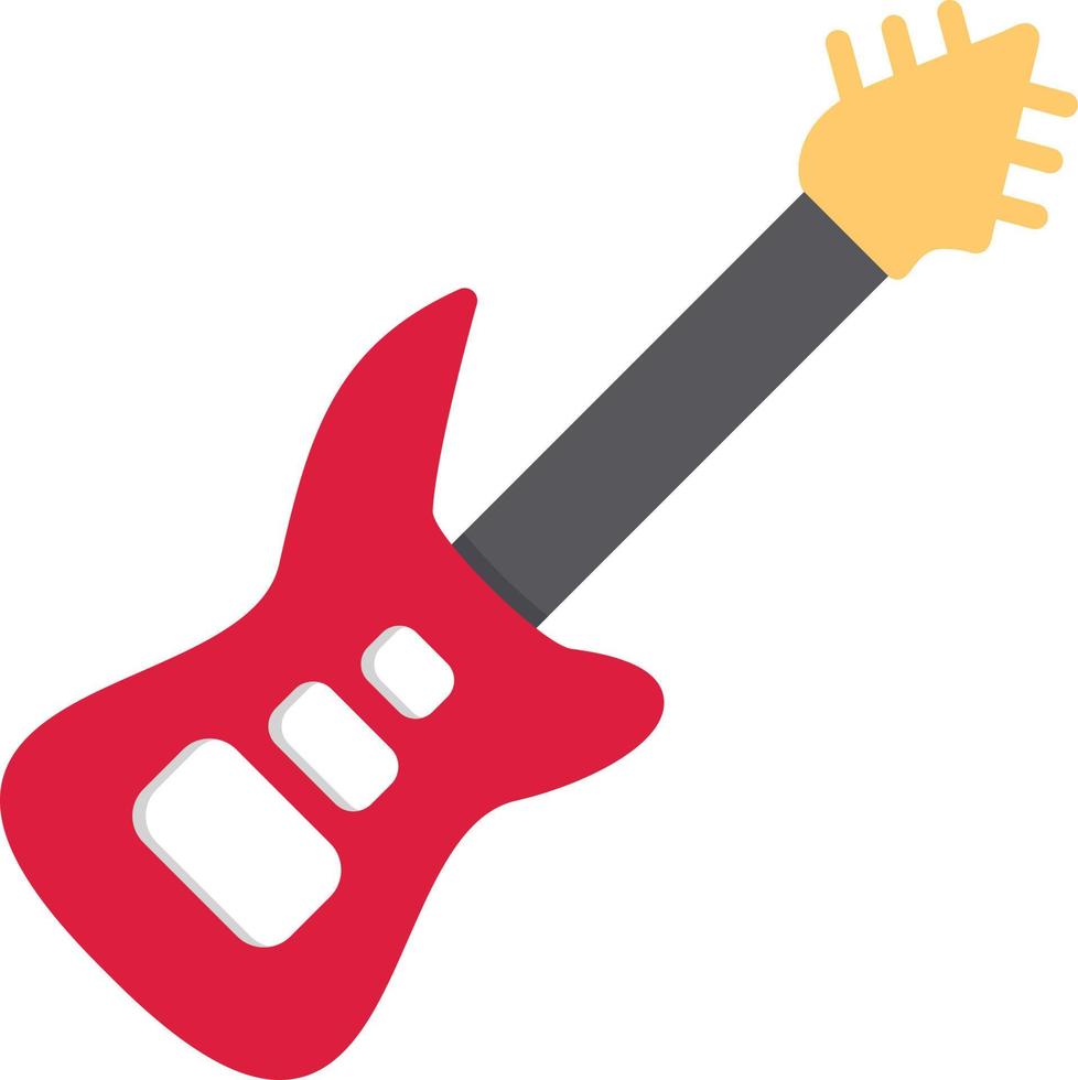ícone plano de guitarra elétrica vetor