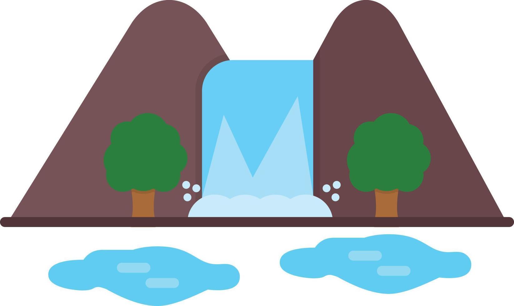 ícone plano de cachoeira vetor