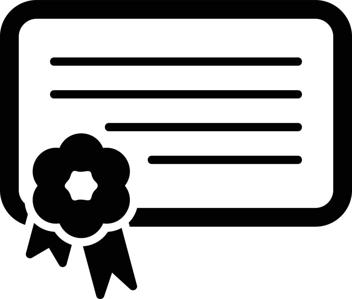 ícone de glifo de certificado digital vetor