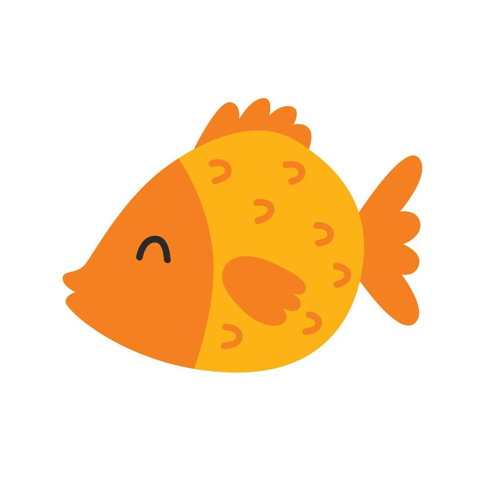 lindo peixe laranja. ilustração vetorial infantil vetor