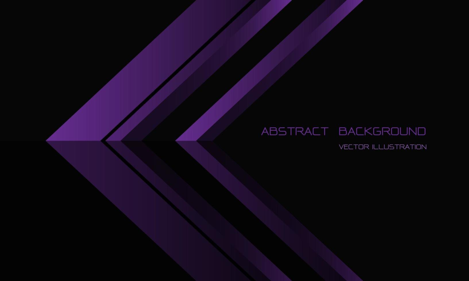 direção de seta roxa abstrata em preto com espaço em branco para design de texto vetor de fundo futurista de luxo moderno