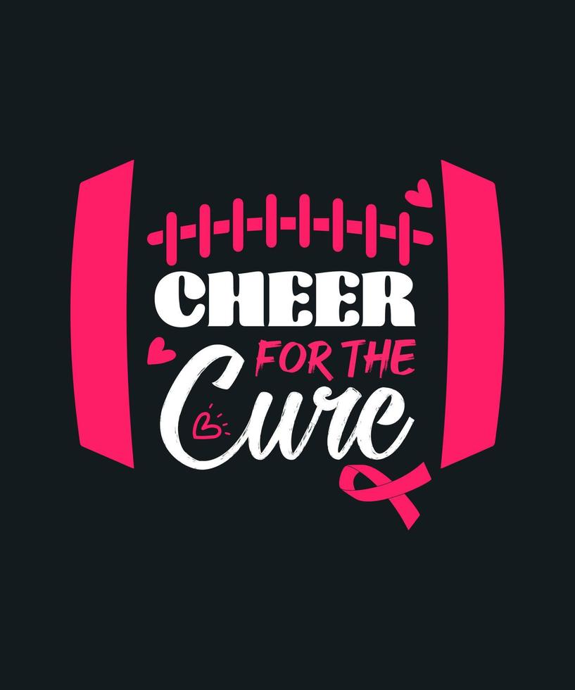 camiseta rosa de conscientização do câncer de mama para a cura vetor