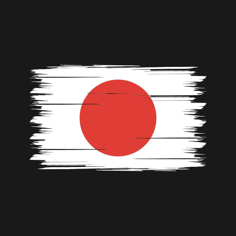 escova de bandeira do japão. bandeira nacional vetor