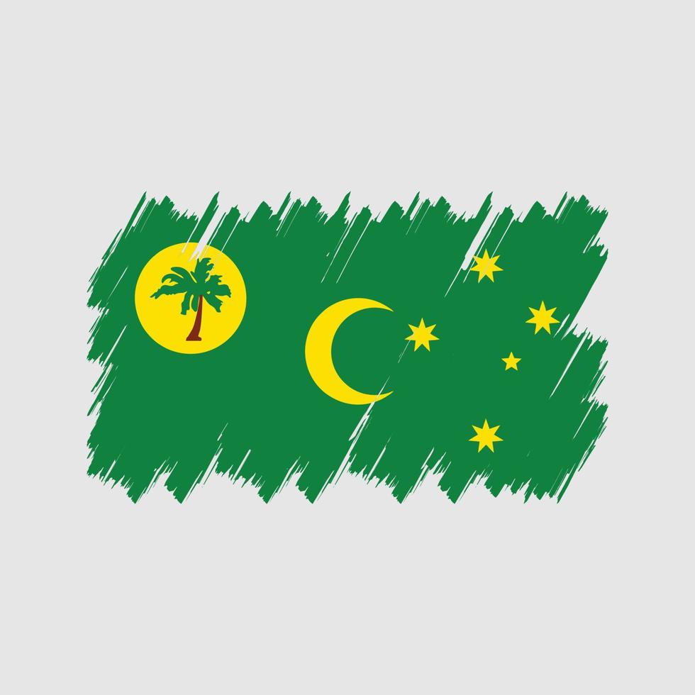 vetor de escova de bandeira de ilhas cocos. bandeira nacional