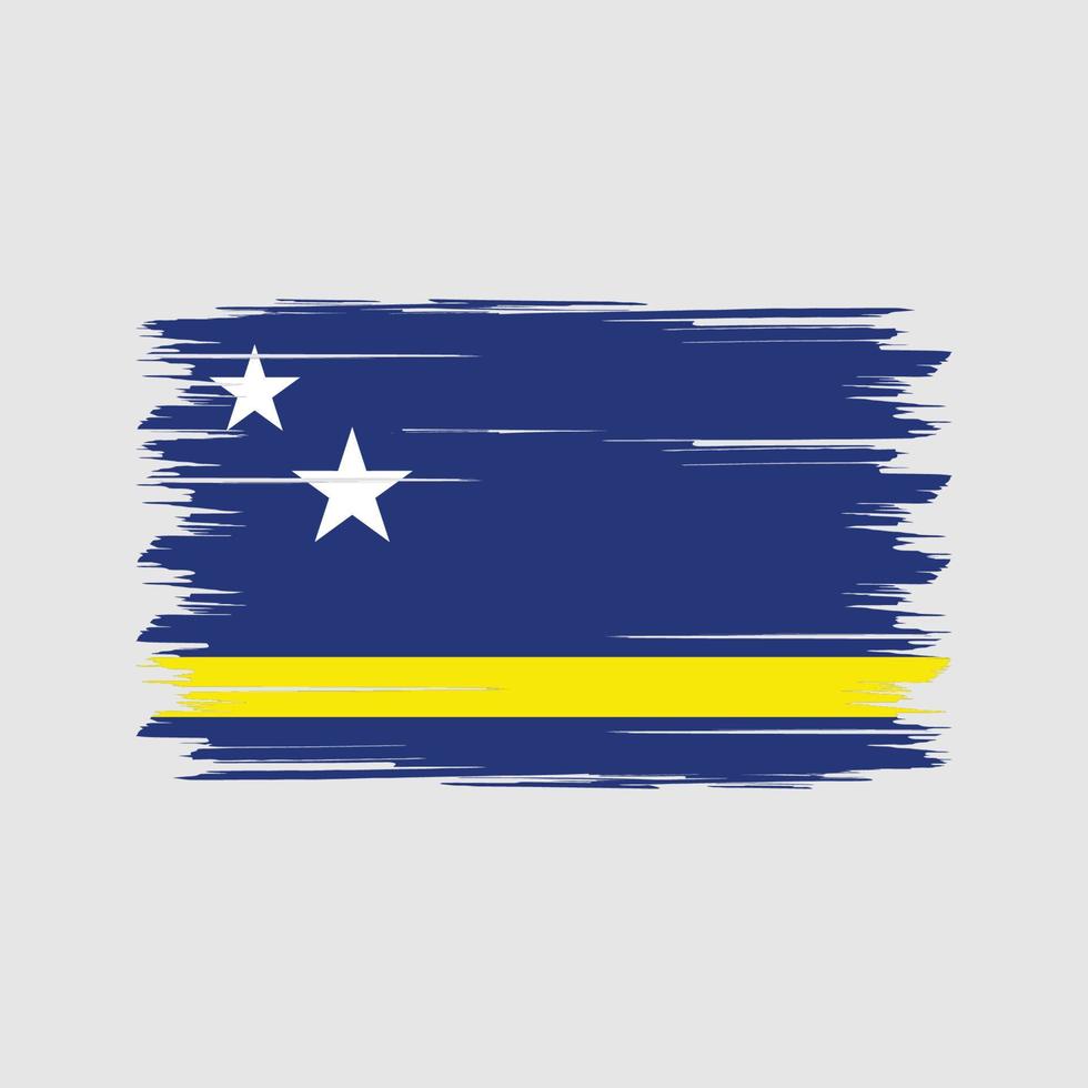 pincel de bandeira de curaçao. bandeira nacional vetor