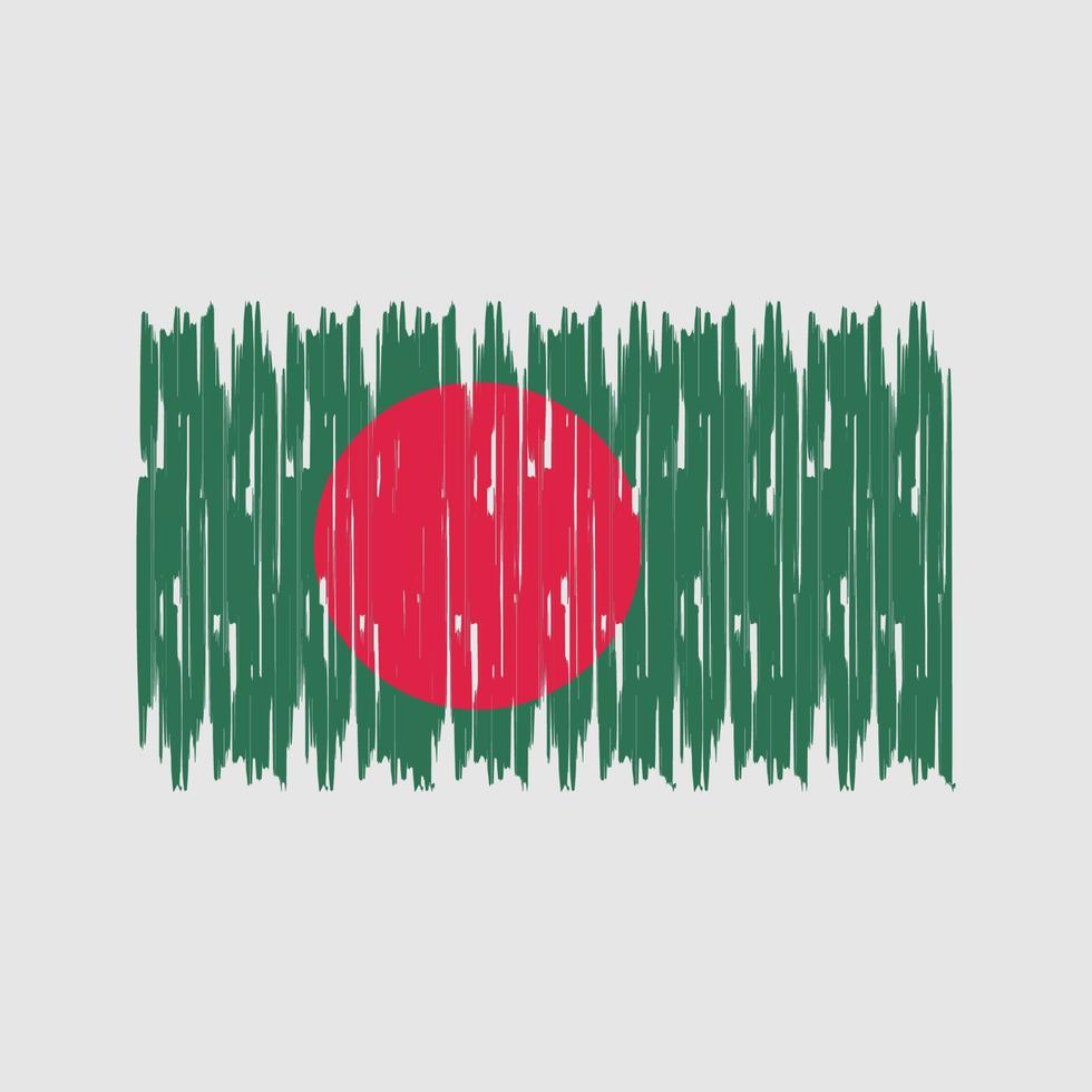 pinceladas de bandeira de bangladesh. bandeira nacional vetor