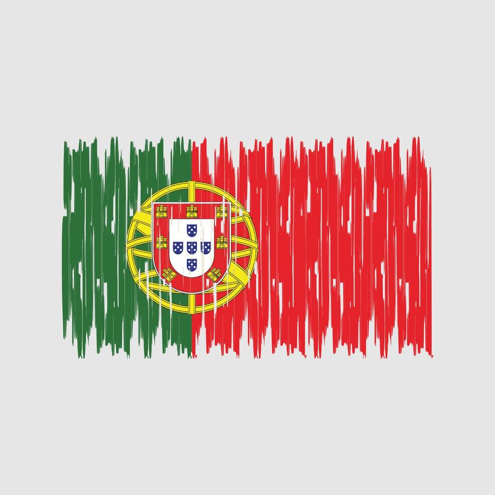 pinceladas de bandeira de portugal. bandeira nacional vetor