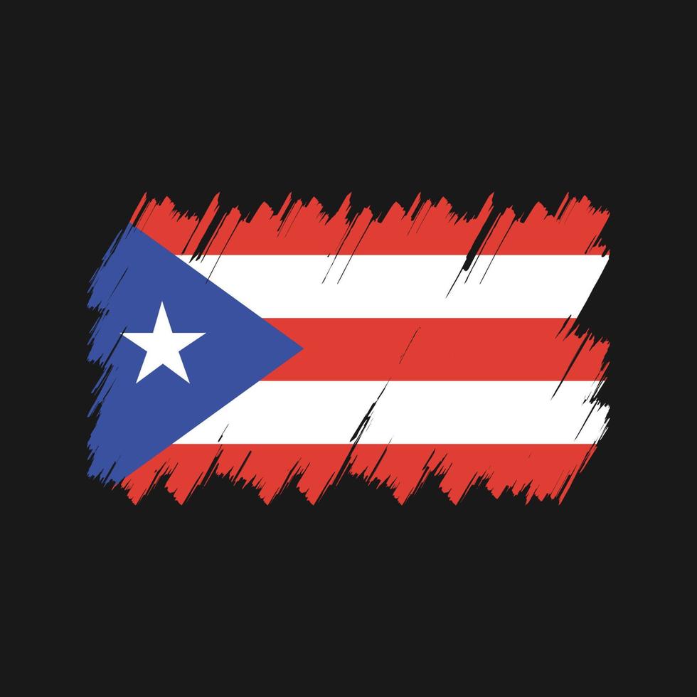 vetor de pincel de bandeira de porto rico. bandeira nacional