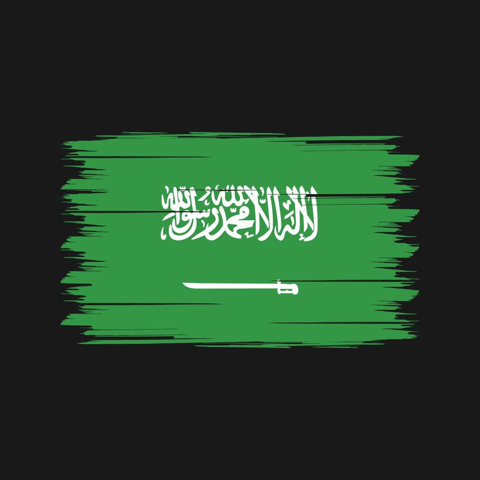 escova de bandeira da arábia saudita. bandeira nacional vetor