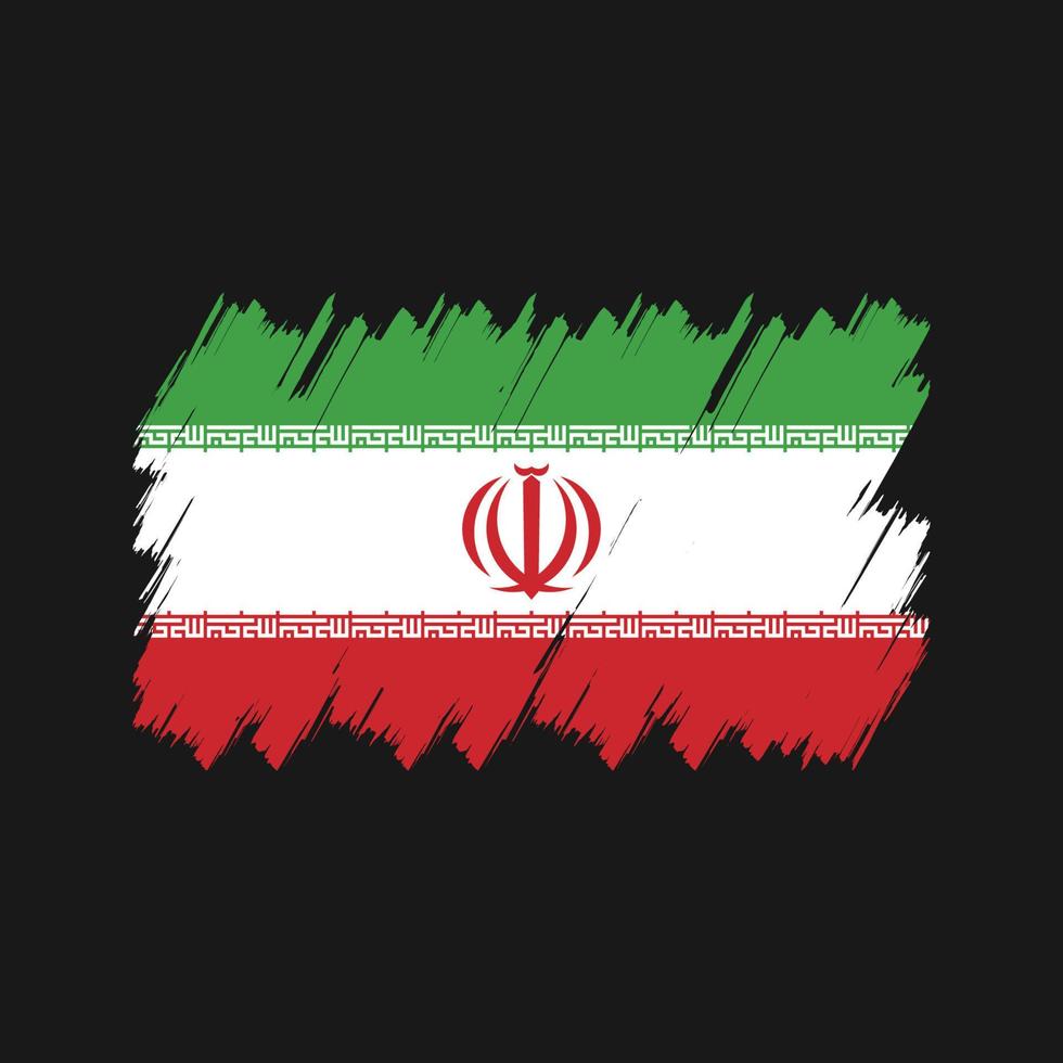 vetor de pincel de bandeira do Irã. bandeira nacional