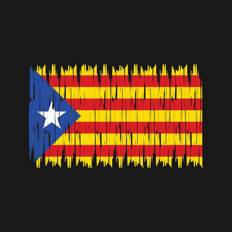 pinceladas de bandeira da Catalunha. bandeira nacional vetor