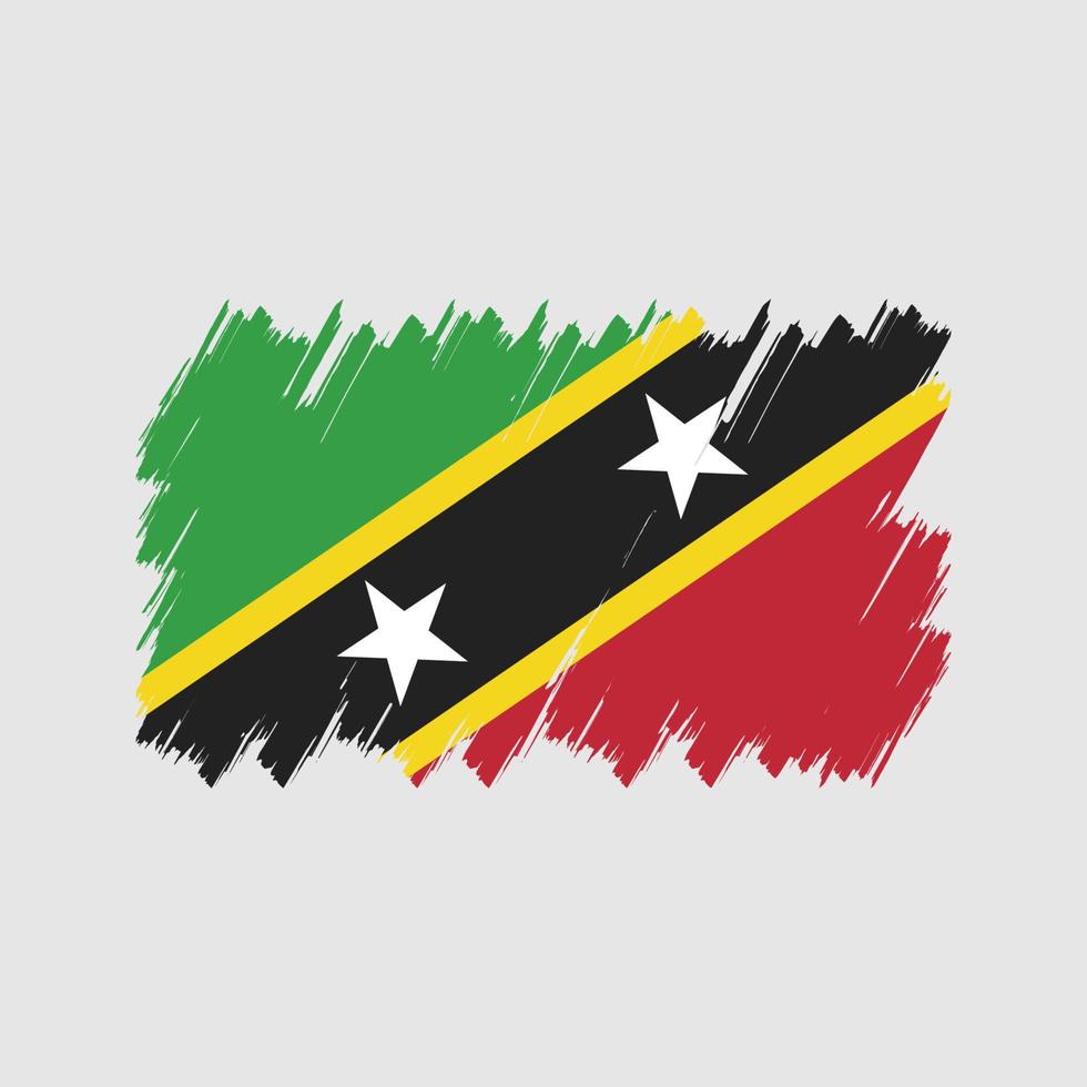 vetor de pincel de bandeira de São Cristóvão e Nevis. bandeira nacional