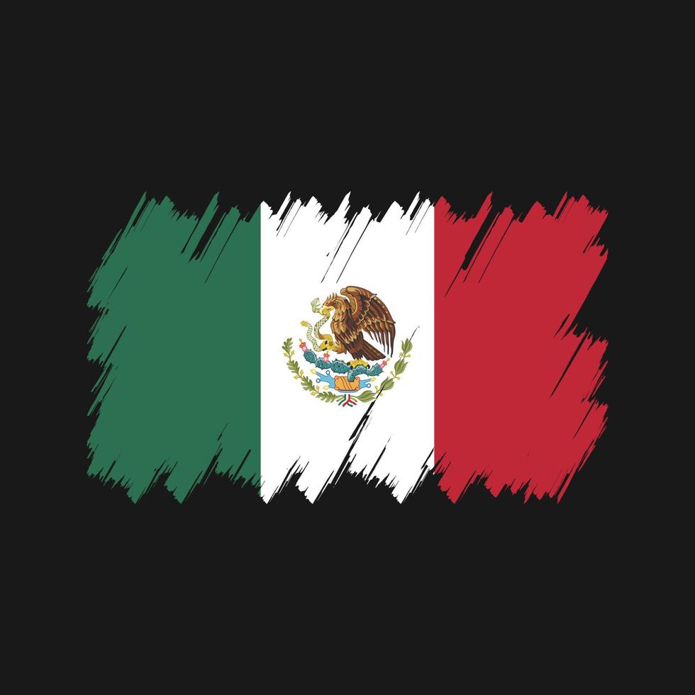 vetor de pincel de bandeira do méxico. bandeira nacional