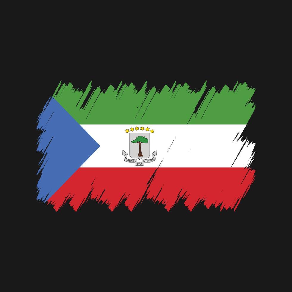 vetor de pincel de bandeira da Guiné Equatorial. bandeira nacional