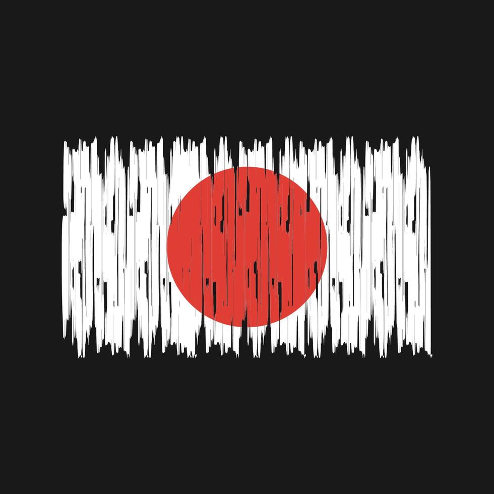 pinceladas de bandeira do japão. bandeira nacional vetor