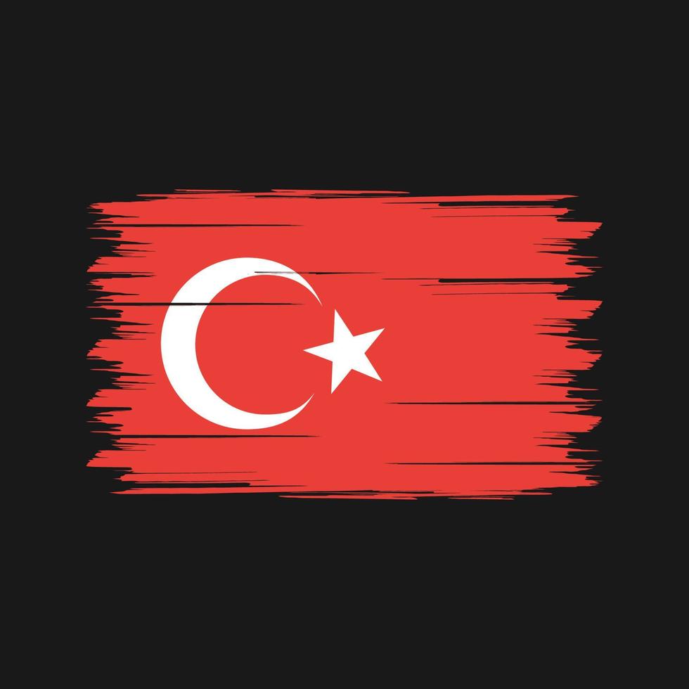 escova de bandeira da turquia. bandeira nacional vetor