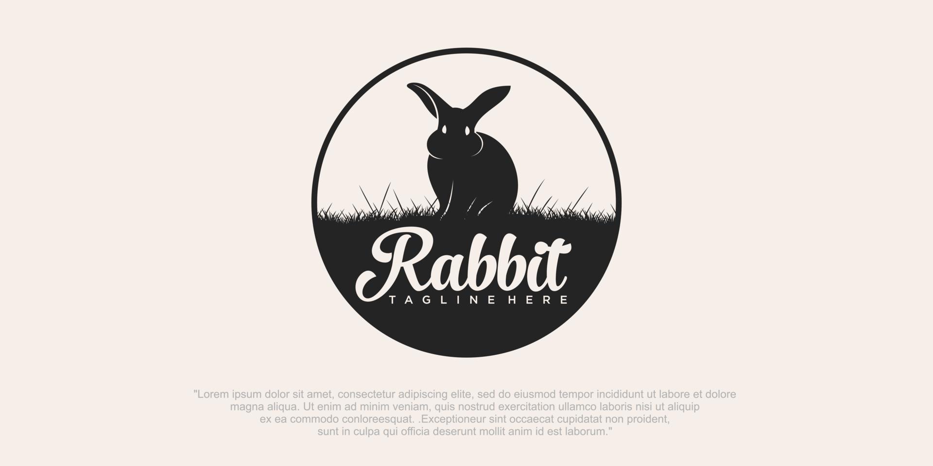 modelo de logotipo de coelho. ilustração vetorial retrô vetor