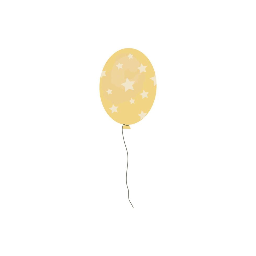 um balão voador amarelo com estrelas vetor