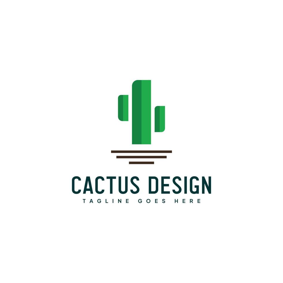 vetor de logotipo de cacto minimalista criativo