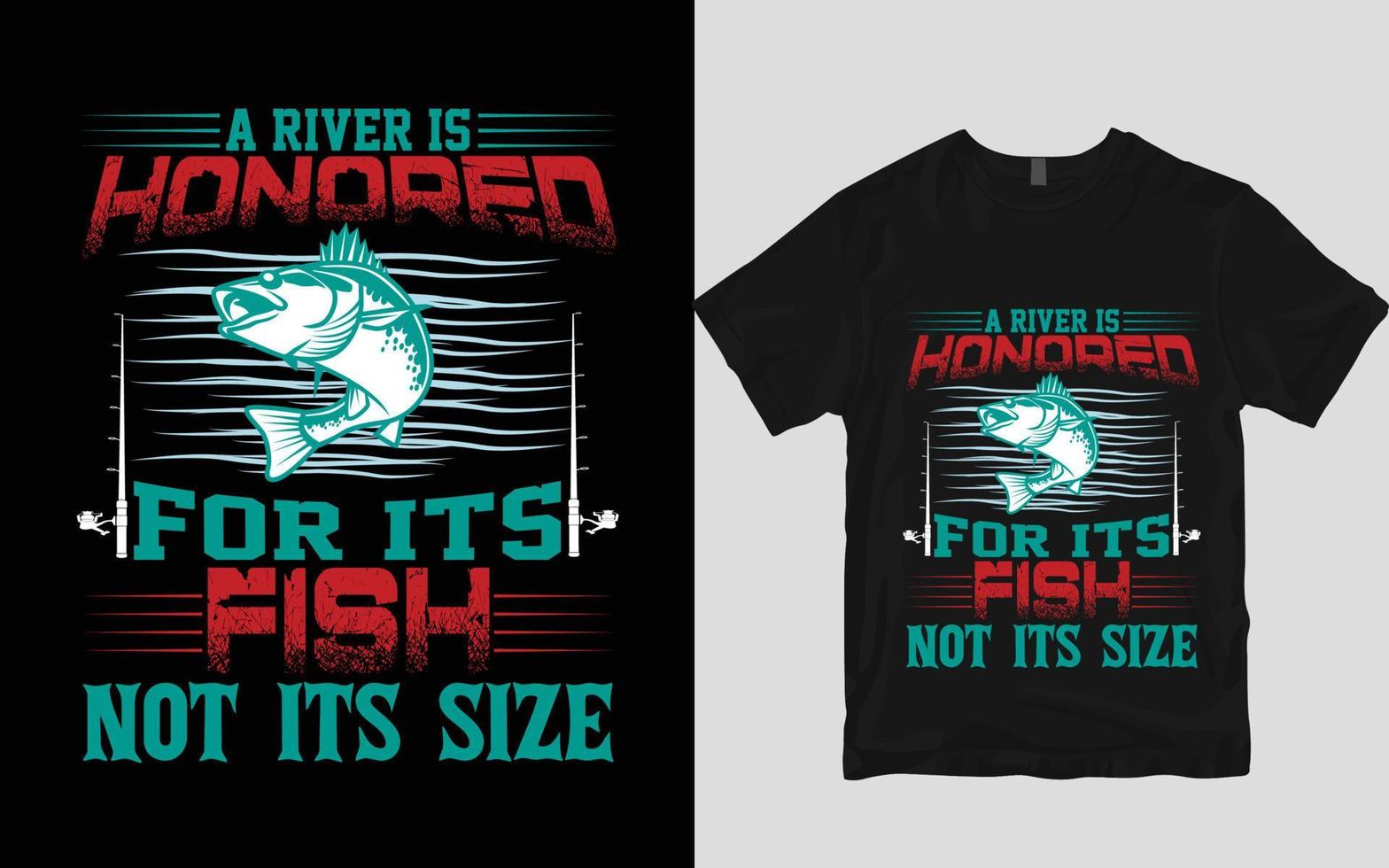 design de camiseta de pesca vetor