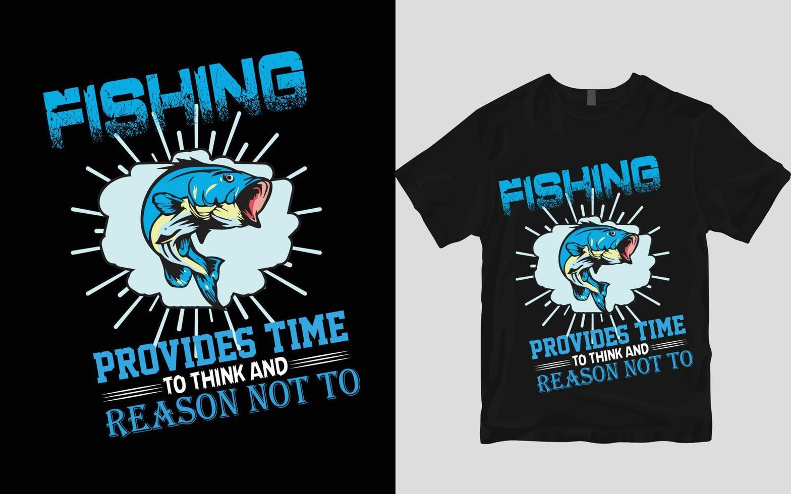 design de camiseta de pesca vetor