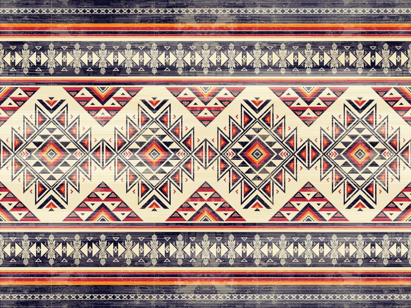 padrão de ornamento indiano nativo americano textura têxtil étnica geométrica tribal padrão asteca navajo tecido mexicano sem costura decoração vetorial moda vetor