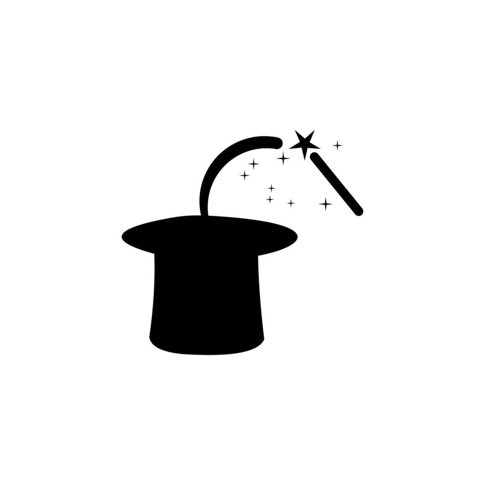 modelo de vetor de ícone de chapéu mágico de varinha. estilo plano tendência logotipo moderno design ilustração vetorial.